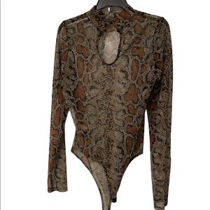 Snakeskin Print Bodysuit